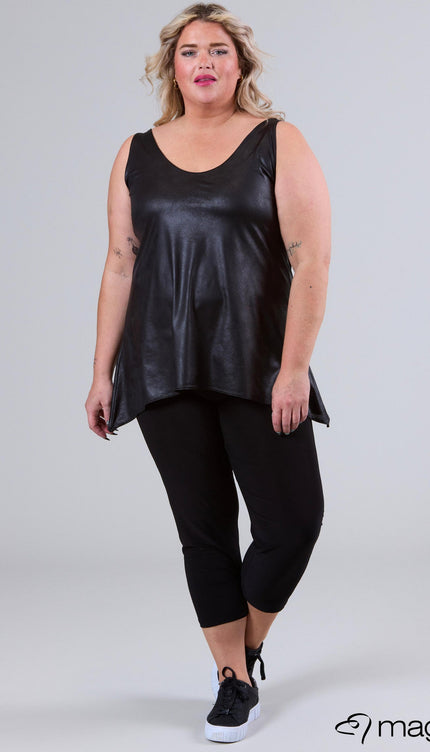 Magna Basic Leather Look Hemd A-0026 Zwart