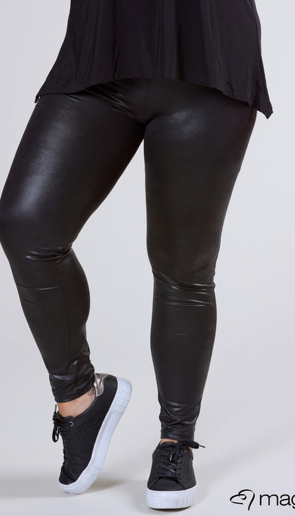 Magna Basic Legging  Leather Look F-23 Zwart