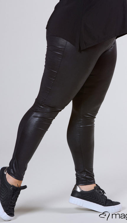 Magna Basic Legging  Leather Look F-23 Zwart