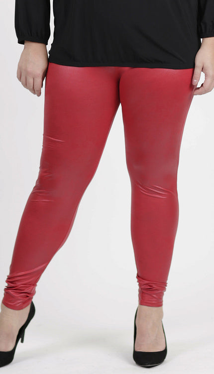 Magna Basic Legging  Leather Look F-23 Rood