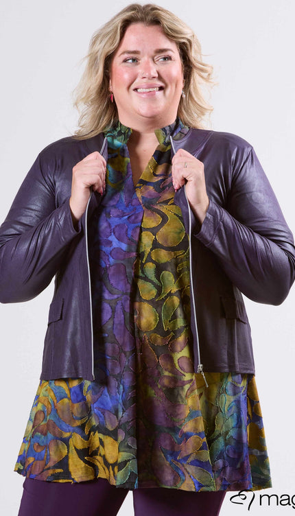 Magna Basic Blazer Leather Look K-31 Donker Paars