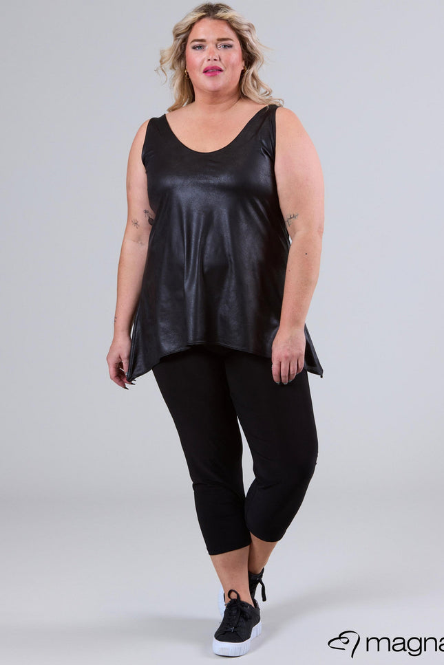 Magna Basic Leather Look Hemd A-0026 Zwart
