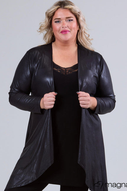 Magna Basic Vest Leather Look A-74 Zwart