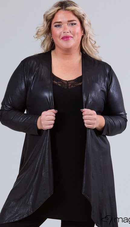 Magna Basic Vest Leather Look A-74 Zwart