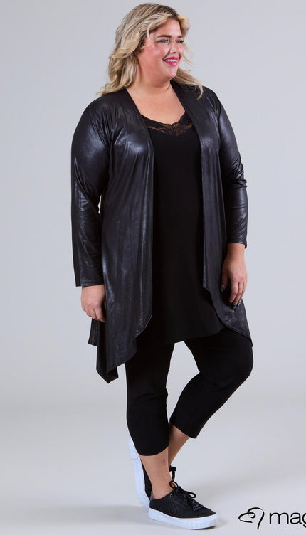 Magna Basic Vest Leather Look A-74 Zwart