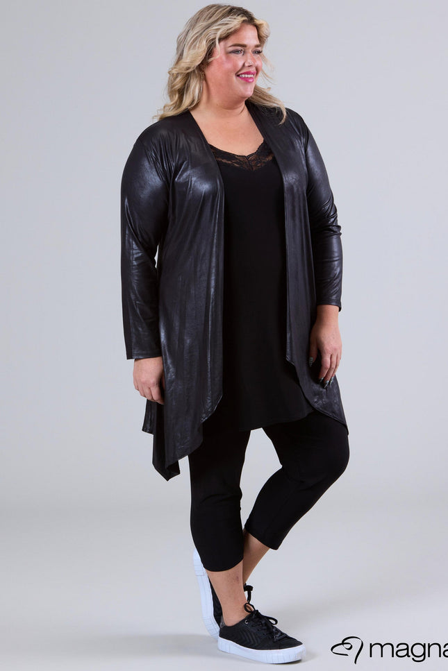 Magna Basic Vest Leather Look A-74 Zwart