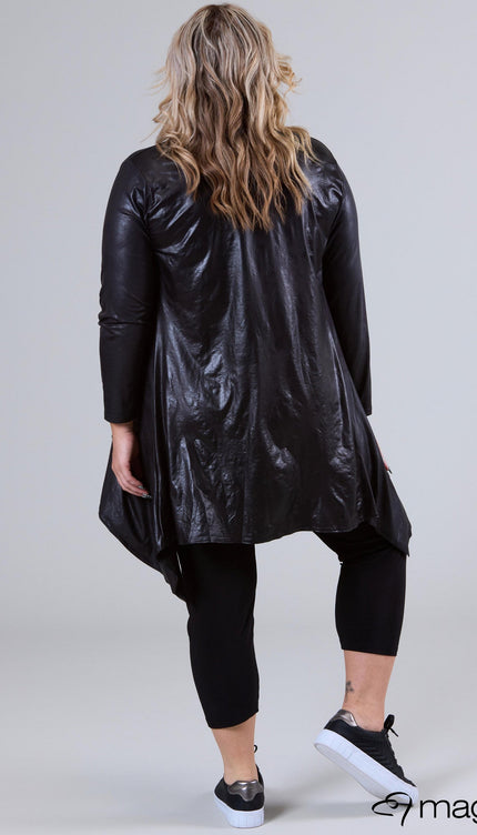 Magna Basic Vest Leather Look A-74 Zwart