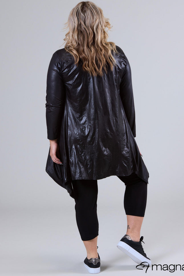 Magna Basic Vest Leather Look A-74 Zwart