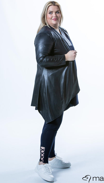 Magna Basic Vest Leather Look A-74 Navy Blauw