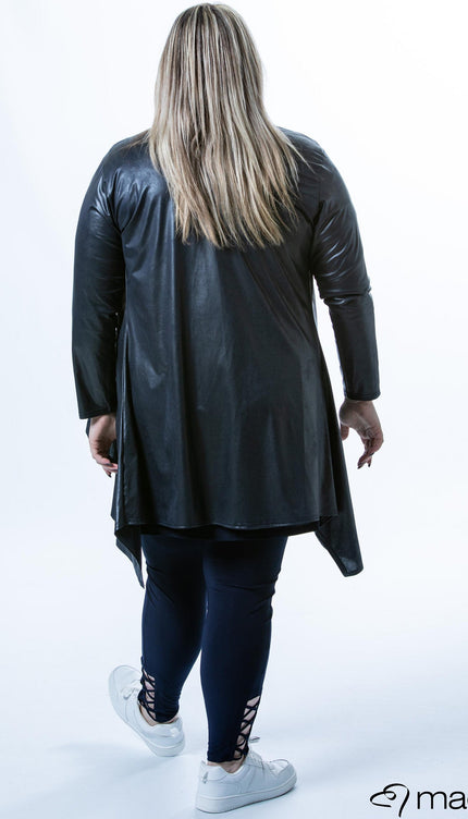 Magna Basic Vest Leather Look A-74 Navy Blauw