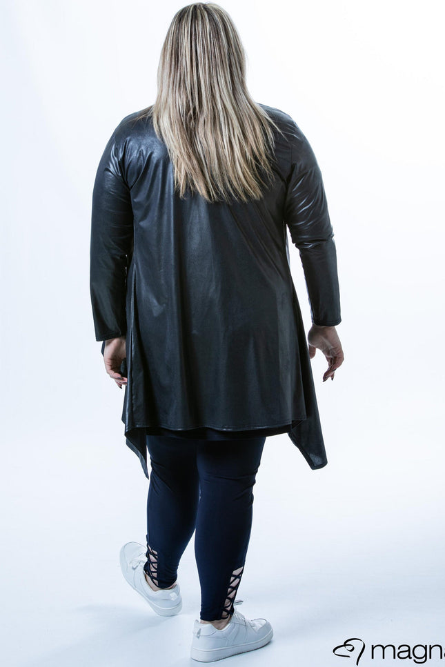 Magna Basic Vest Leather Look A-74 Navy Blauw