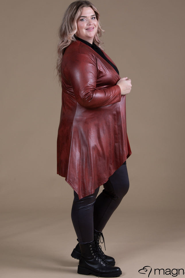 Magna Basic Vest Leather Look A-74 Roest Bruin