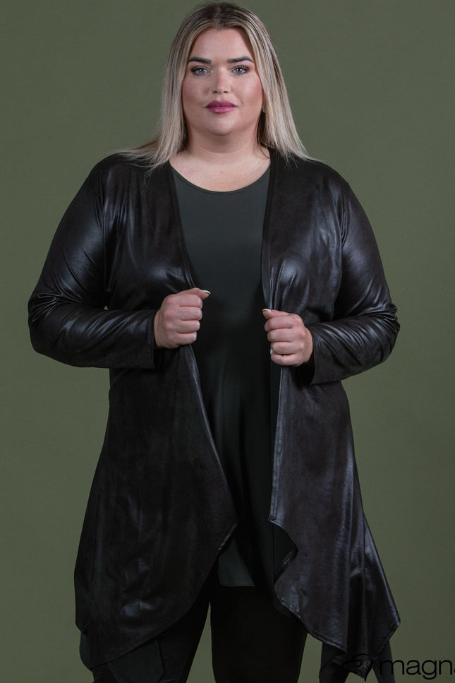 Magna Basic Vest Leather Look A-74 Olijf Groen