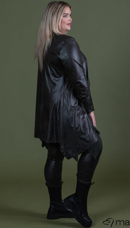 Magna Basic Vest Leather Look A-74 Olijf Groen