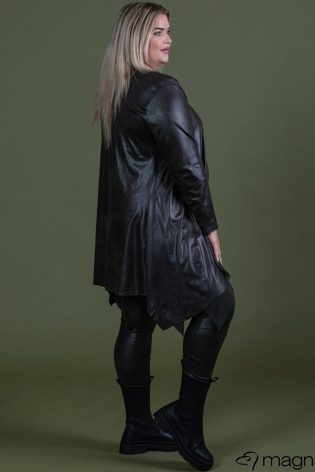 Magna Basic Vest Leather Look A-74 Olijf Groen