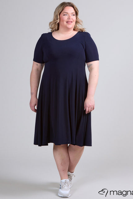 Magna Basic Jurk C-2203 Navy Blauw