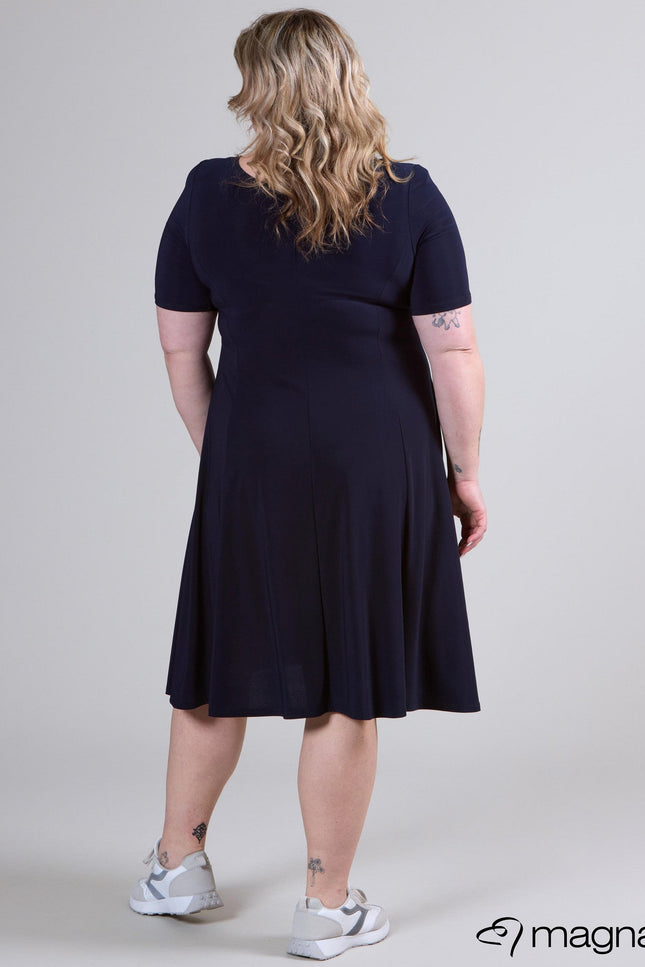 Magna Basic Jurk C-2203 Navy Blauw