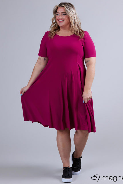 Magna Basic Jurk C-2203 Magenta Roze
