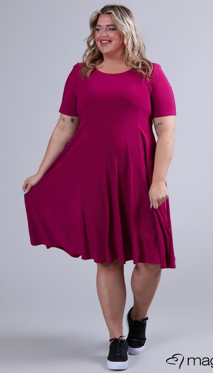 Magna Basic Jurk C-2203 Magenta Roze