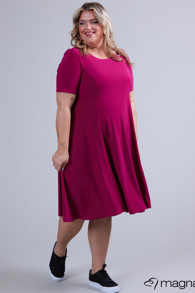 Magna Basic Jurk C-2203 Magenta Roze