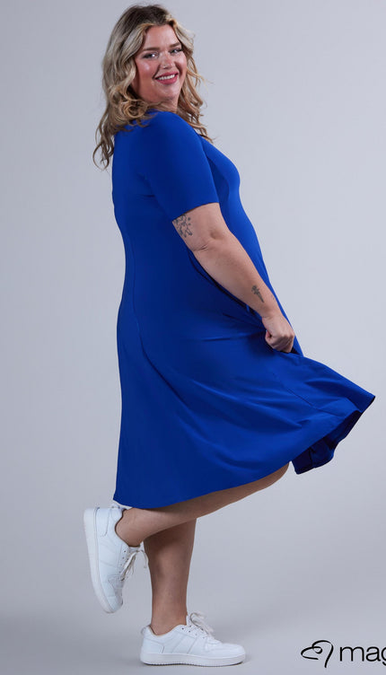 Magna Basic Jurk C-2203 Royaal Blauw