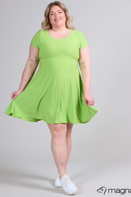 Magna Basic Jurk C-9028 Limoen Groen