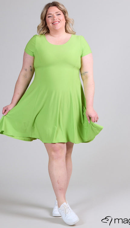 Magna Basic Jurk C-9028 Limoen Groen