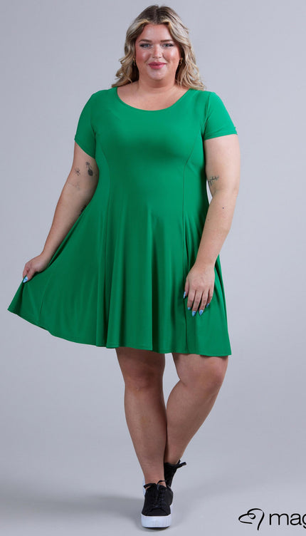 Magna Basic Jurk C-9028 Bos Groen