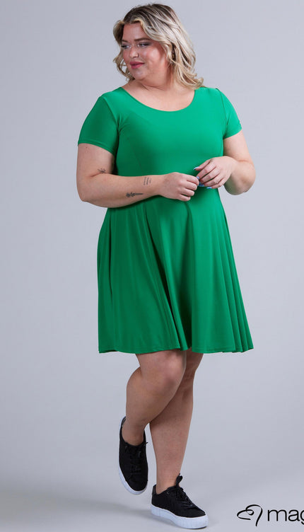 Magna Basic Jurk C-9028 Bos Groen