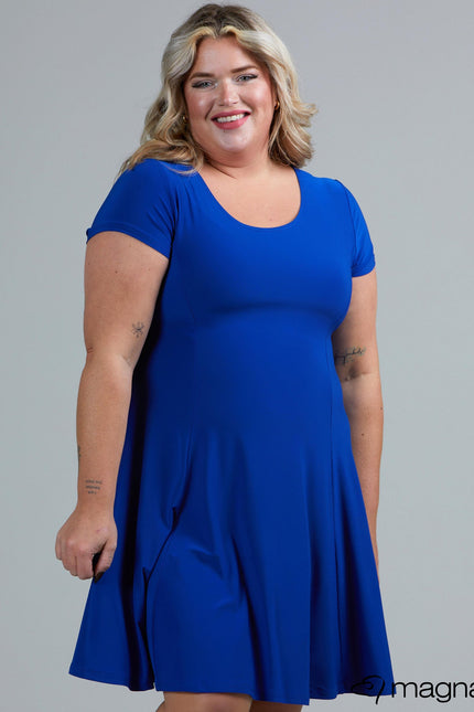 Magna Basic Jurk C-9028 Royaal Blauw