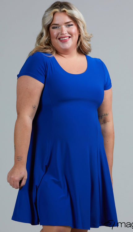 Magna Basic Jurk C-9028 Royaal Blauw