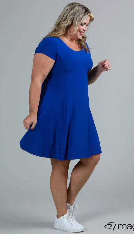 Magna Basic Jurk C-9028 Royaal Blauw