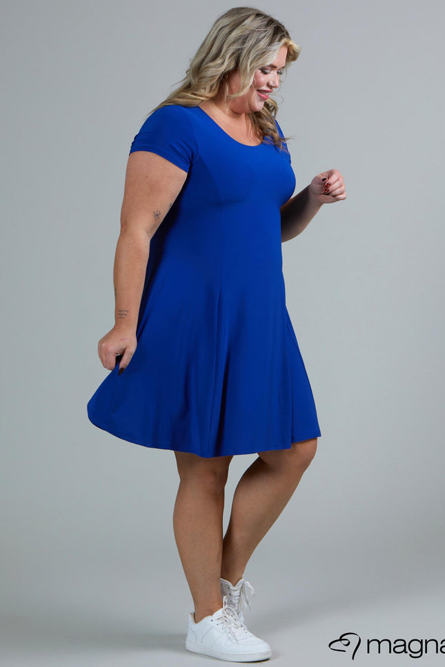Magna Basic Jurk C-9028 Royaal Blauw