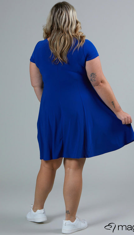 Magna Basic Jurk C-9028 Royaal Blauw