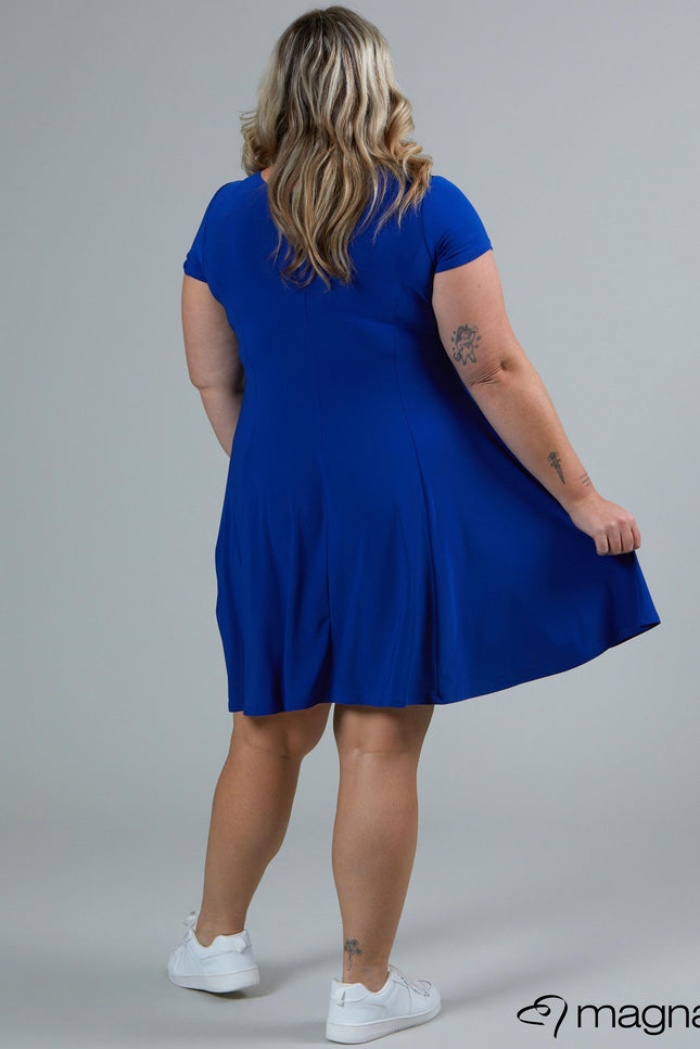 Magna Basic Jurk C-9028 Royaal Blauw