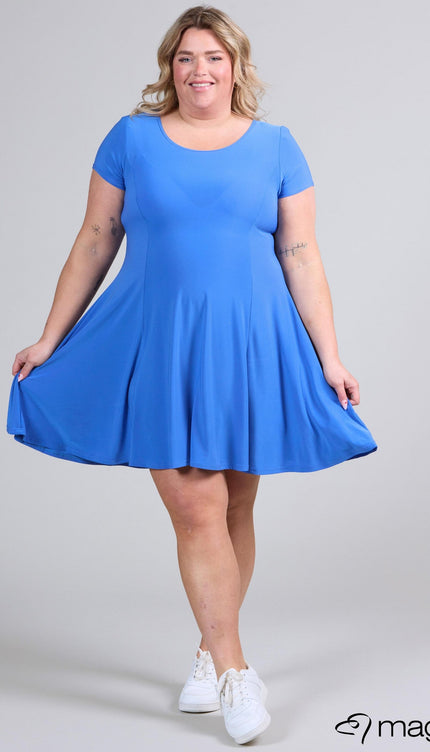 Magna Basic Jurk C-9028 Lucht Blauw