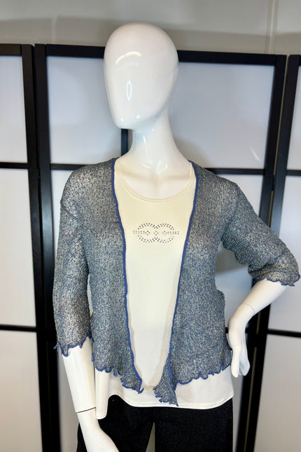 Normal Crazy Vest Ikat Licht Blauw Glitter