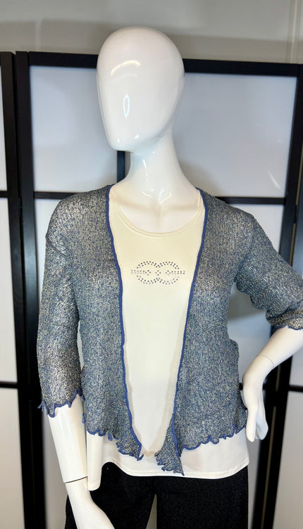 Normal Crazy Vest Ikat Licht Blauw Glitter