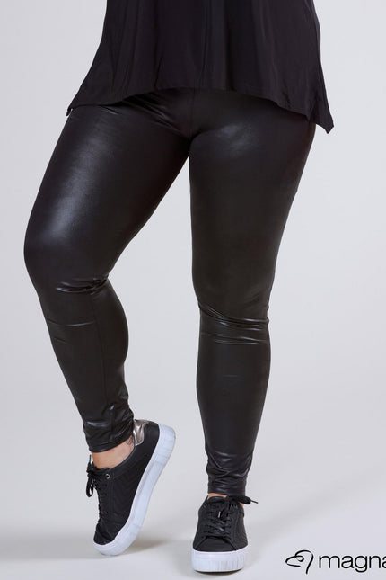Magna Basic Legging  Leather Look F-23 Zwart