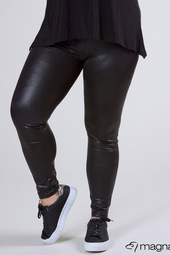 Magna Basic Legging  Leather Look F-23 Zwart