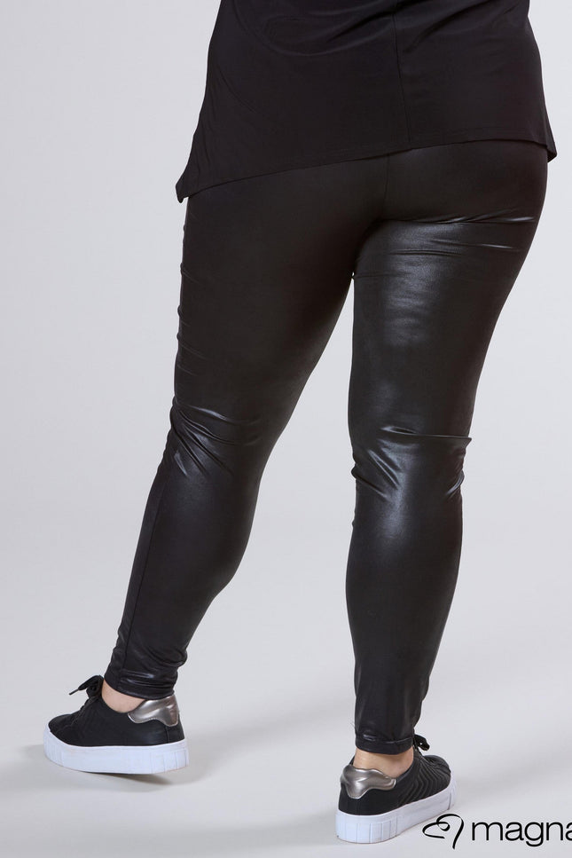 Magna Basic Legging  Leather Look F-23 Zwart