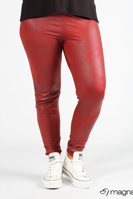 Magna Basic Legging  Leather Look F-23 Roest Bruin