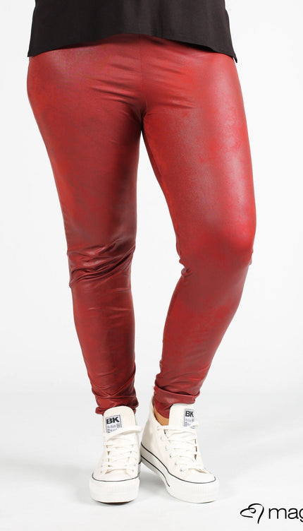 Magna Basic Legging  Leather Look F-23 Roest Bruin
