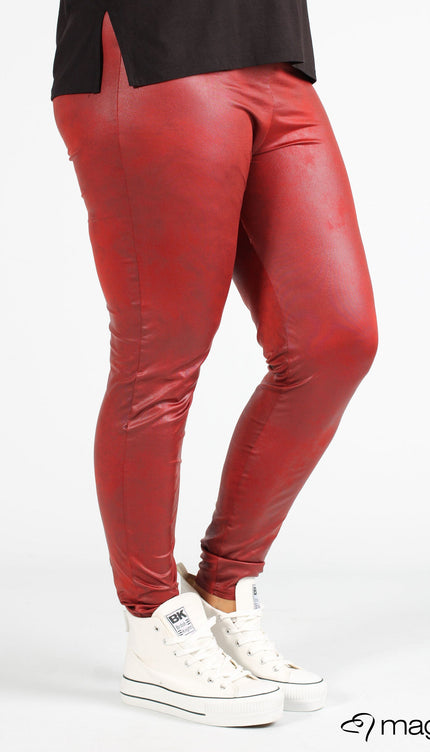 Magna Basic Legging  Leather Look F-23 Roest Bruin
