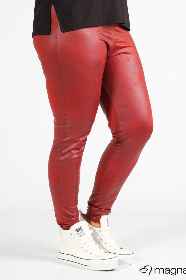 Magna Basic Legging  Leather Look F-23 Roest Bruin