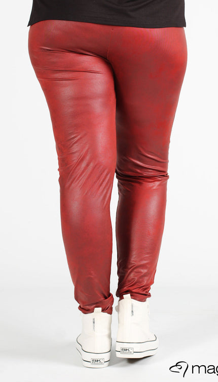 Magna Basic Legging  Leather Look F-23 Roest Bruin