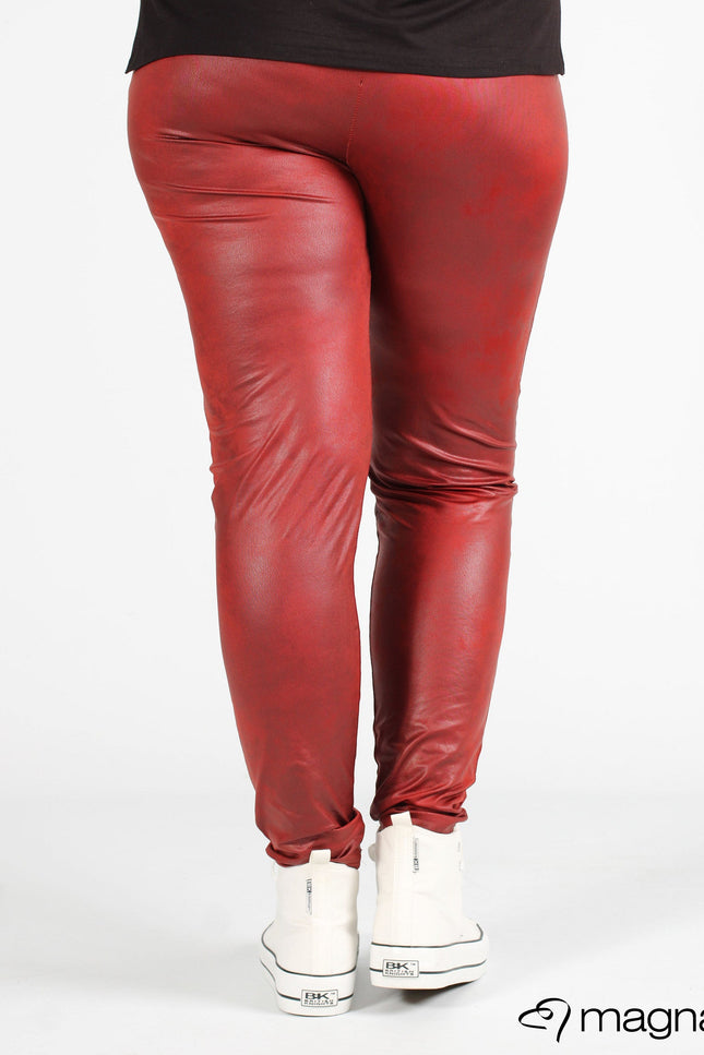 Magna Basic Legging  Leather Look F-23 Roest Bruin