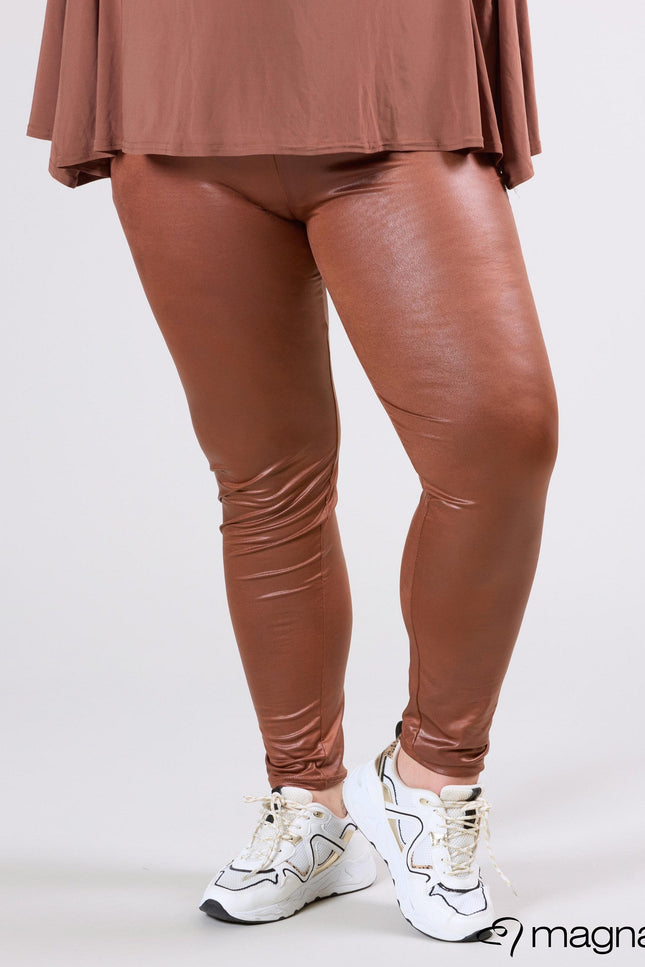 Magna Basic Legging  Leather Look F-23 Kameel Bruin