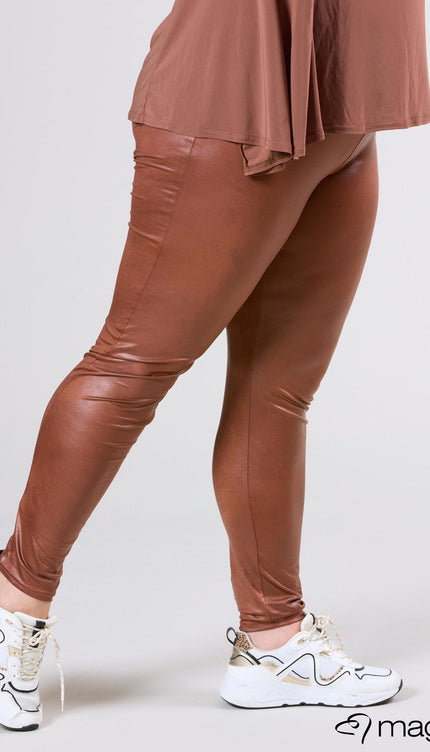 Magna Basic Legging  Leather Look F-23 Kameel Bruin