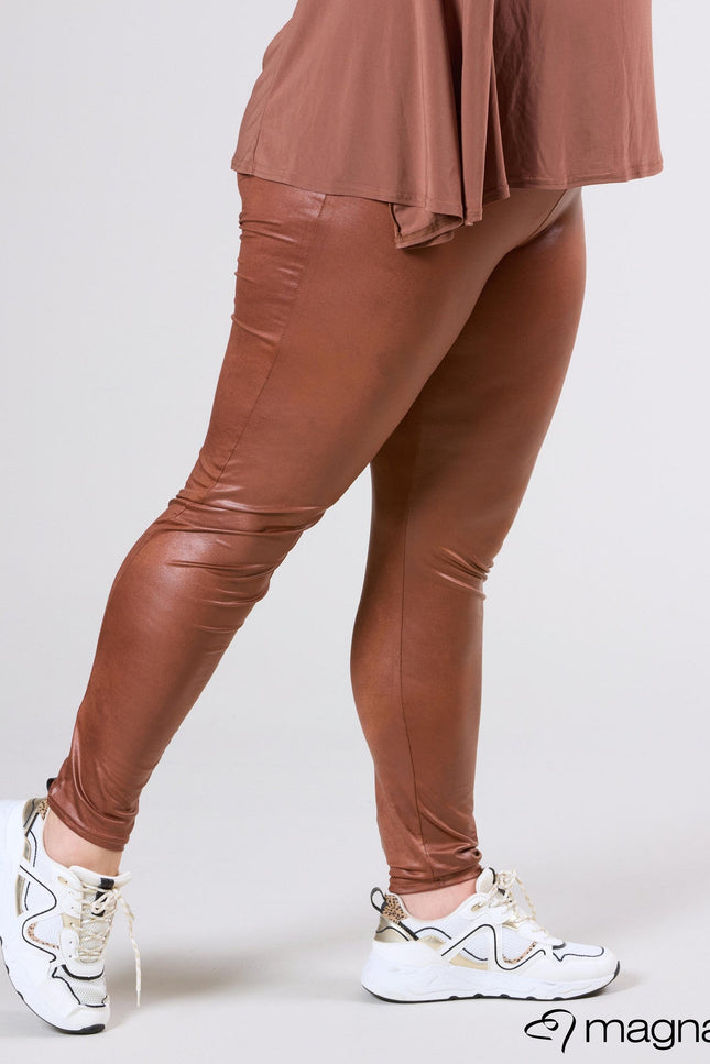 Magna Basic Legging  Leather Look F-23 Kameel Bruin